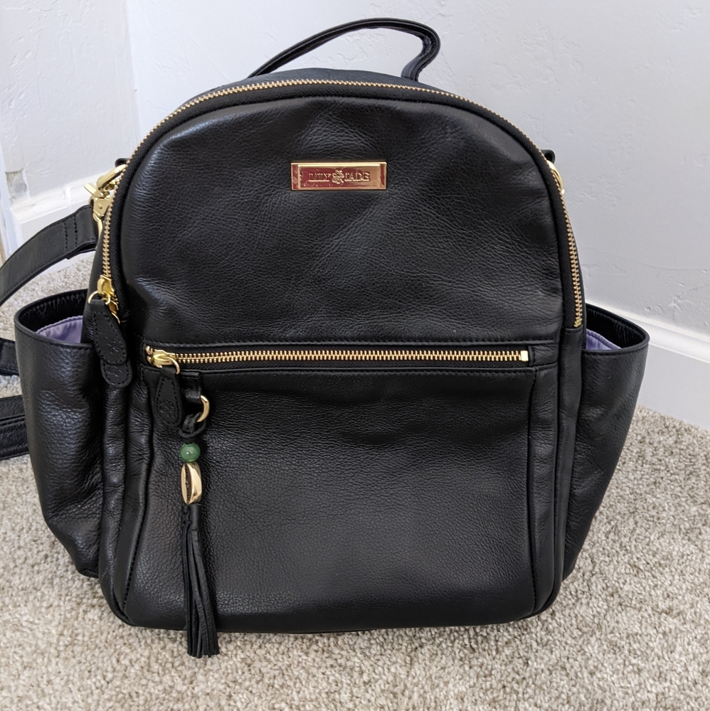 Lily Jade Anna Medium - Black Leather, Lilac & Gold